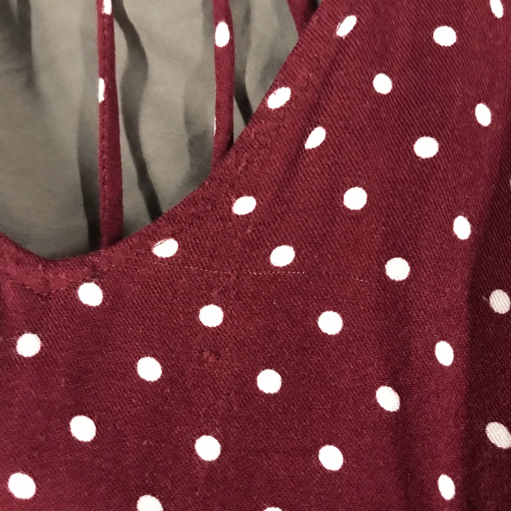 American Eagle Burgundy Dress w Polka Dots- Size S - Picture 5 of 5